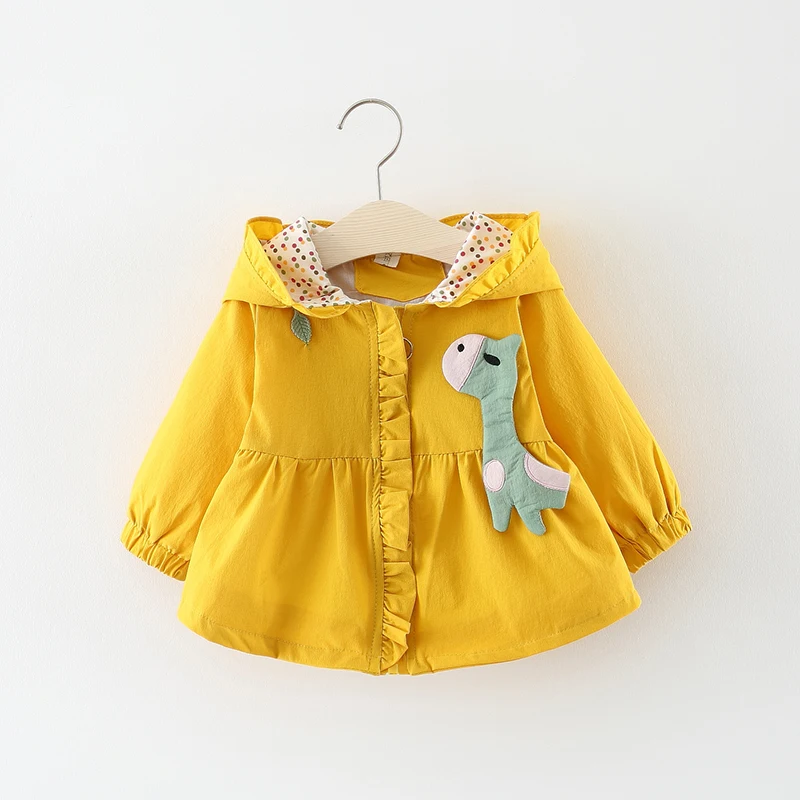 Весенне осенние повседневные куртки для девочек верхняя одежда с капюшоном