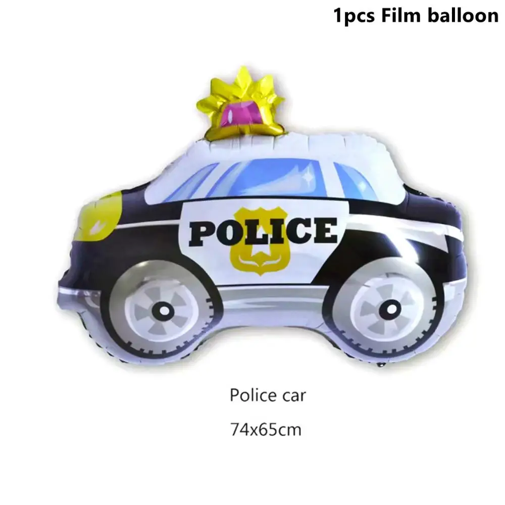Car Balloons 18 Taoup С Днем Рождения Декор стола принадлежности Детские грузовик автомобиль одноразовые посуда синяя скатерть чашки тарелки баннеры соломинки - Цвет: Car Balloons 18