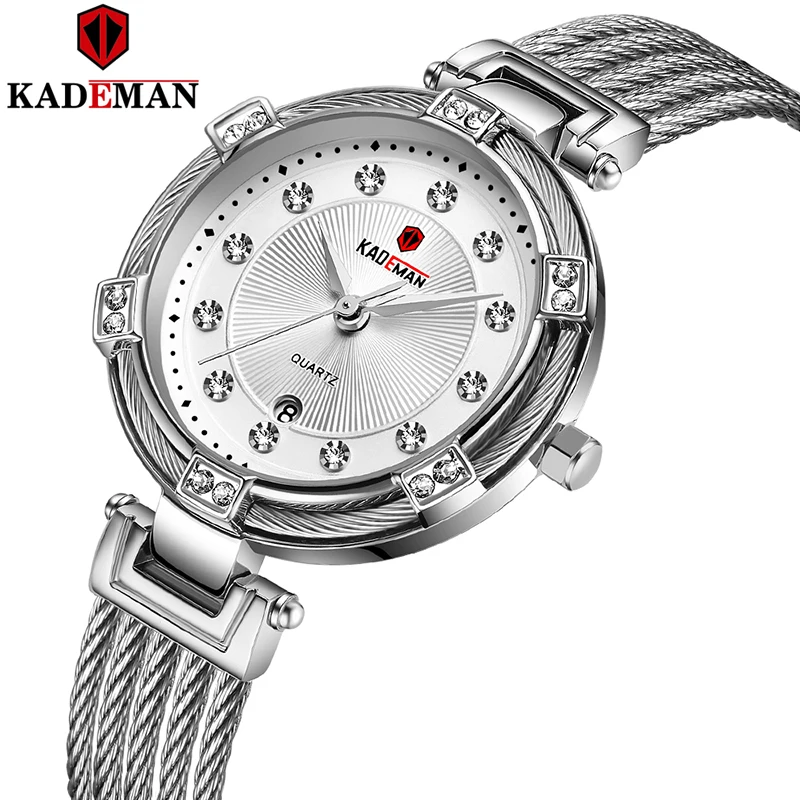 

KADEMAN 2021 Top Brand Ladies Watch Date Fashion Quartz Luxury Women Watches Casual Female Waterproof Clock Relogio Feminino