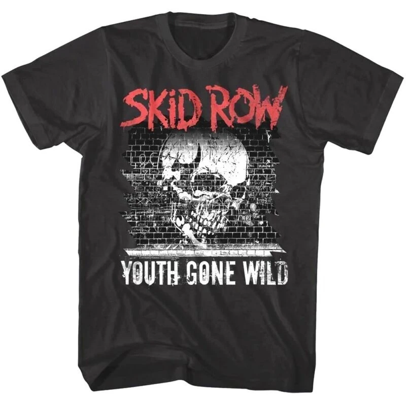 Мужская футболка с черепом и надписью "Skid Row Youth Gone Wild" ...
