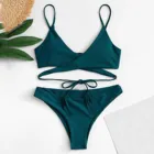 Женский комплект бикини, купальный костюм с перекрестными лямками для женщин, купальник-бандо из двух предметов, пляжный купальник, купальный костюм, бикини 2021