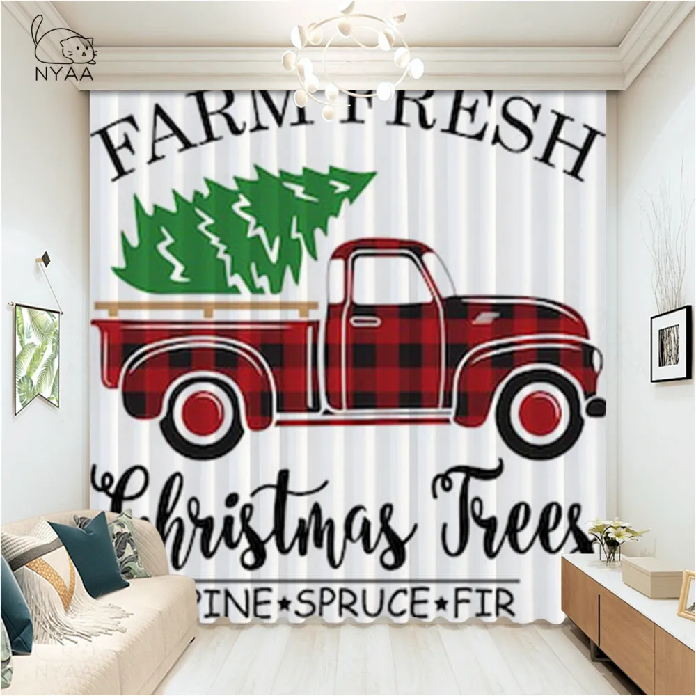 

Snowflakes On A Buffalo Plaid Curtains For Living Room Printed Curtains Pastoral Curtain Bedroom Decor Home Supplies Modern