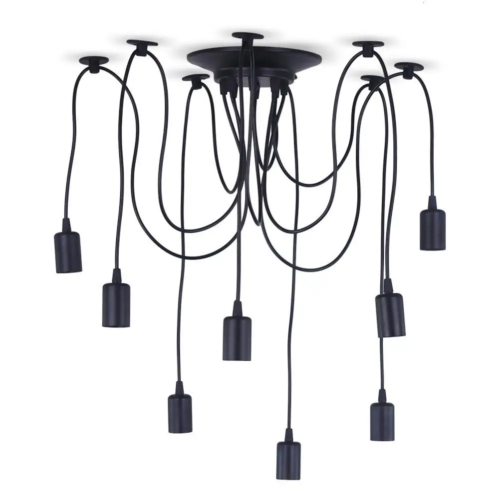 26 E Black Edison Bulbs Decorative Steel Material Pendent Light Bed Room Lighting Lustre Pendente lamparas de techo colgante | Лампы и