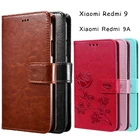 Чехол-книжка для Xiaomi Redmi 9A, кожаный, с отделением-бумажником