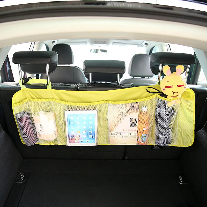 

Car trunk seat back extended storage bag Oxford cloth mesh hanging bag sundries bag car seat organizer trunk organizer interior