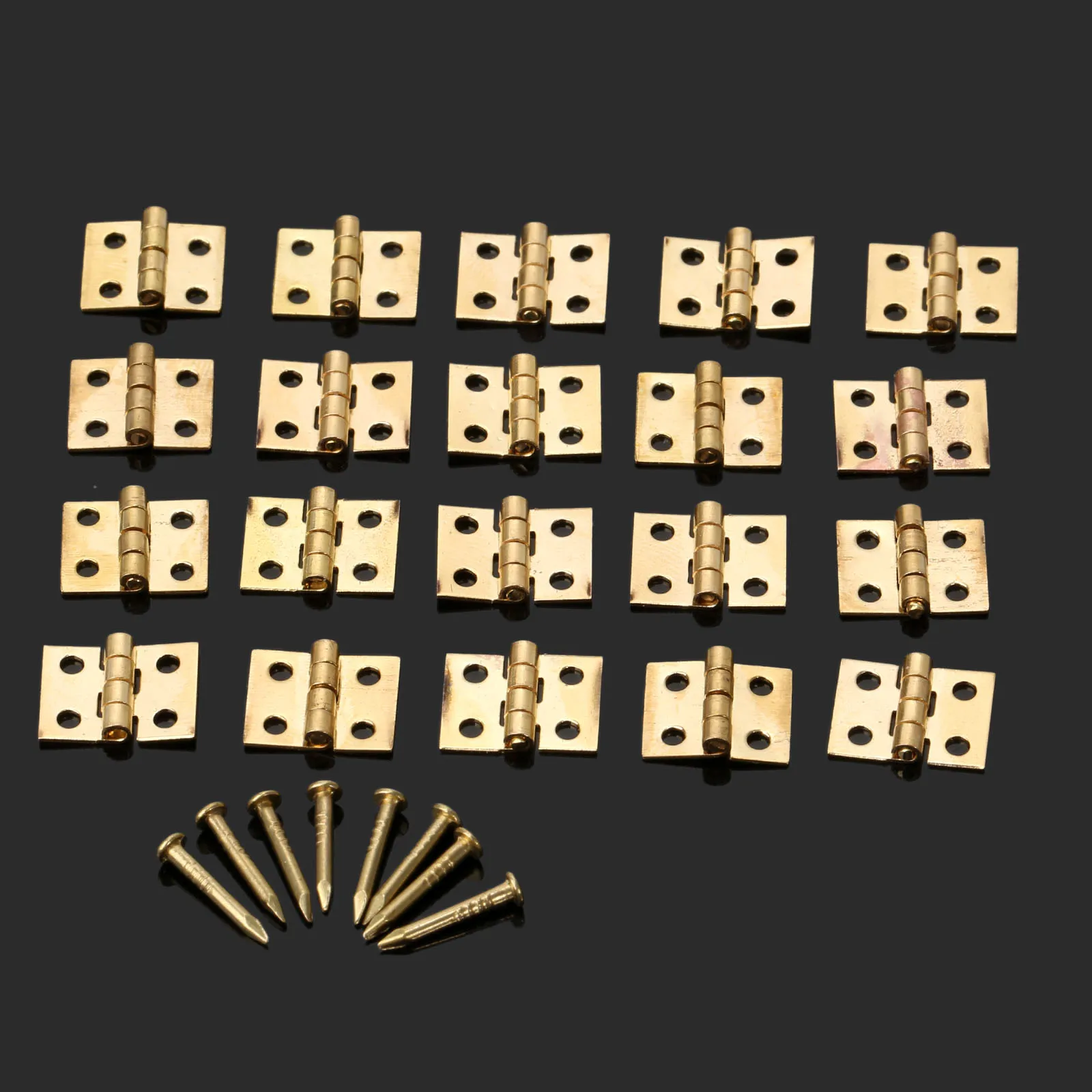 20Pcs Brass Mini Cupboard Hinge Furniture Fittings Decorative Jewelry Wood Box Cabinet Door Hinges Hardware 10x8mm | Обустройство