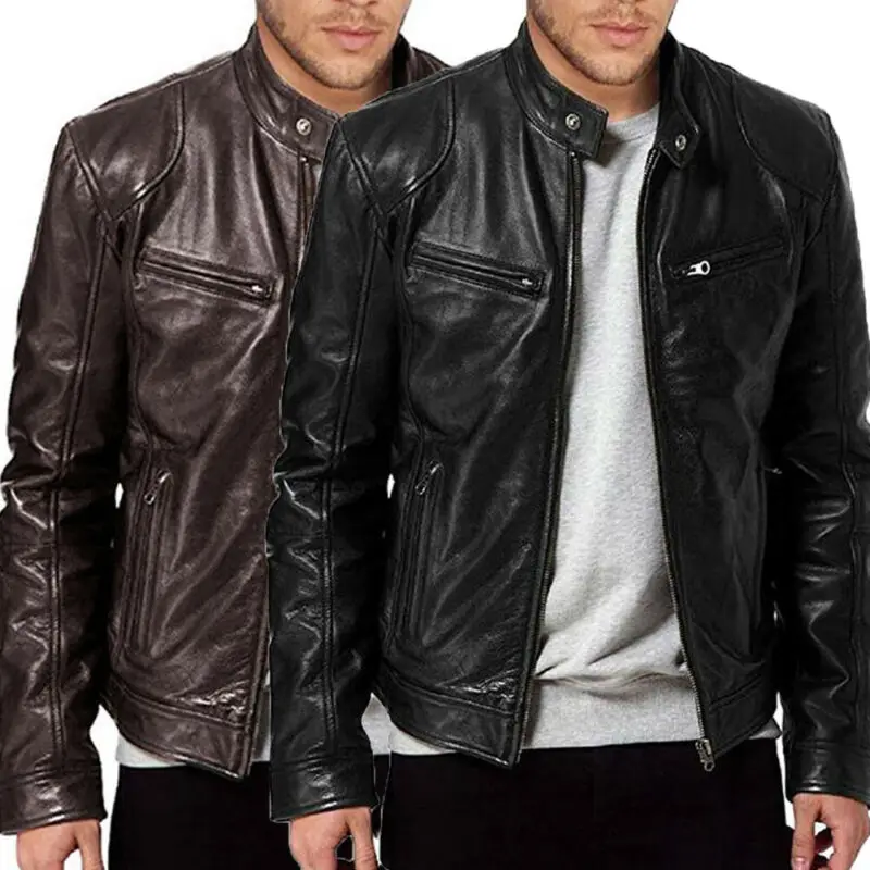 Фото 2020 Autumn Winter Fashion Men Microfiber Leather Jacket Slim Fit Real Biker New Vintage Coat Blouses Male Boy Cool Coats Мужская 2020 Autumn Winter Fashion Men Microfiber Leather Jacket Slim Fit Real Biker New Vintage Coat Blouses Male Boy Cool Coats Мужская
