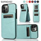 Чехол с несколькими картами для iPhone 13, 12, 11, Mini Pro Max, XS, XR, X, 6, 6s, 7, 8 Plus, SE 2020, кожаный тонкий Чехол-подставка для телефона, чехлы