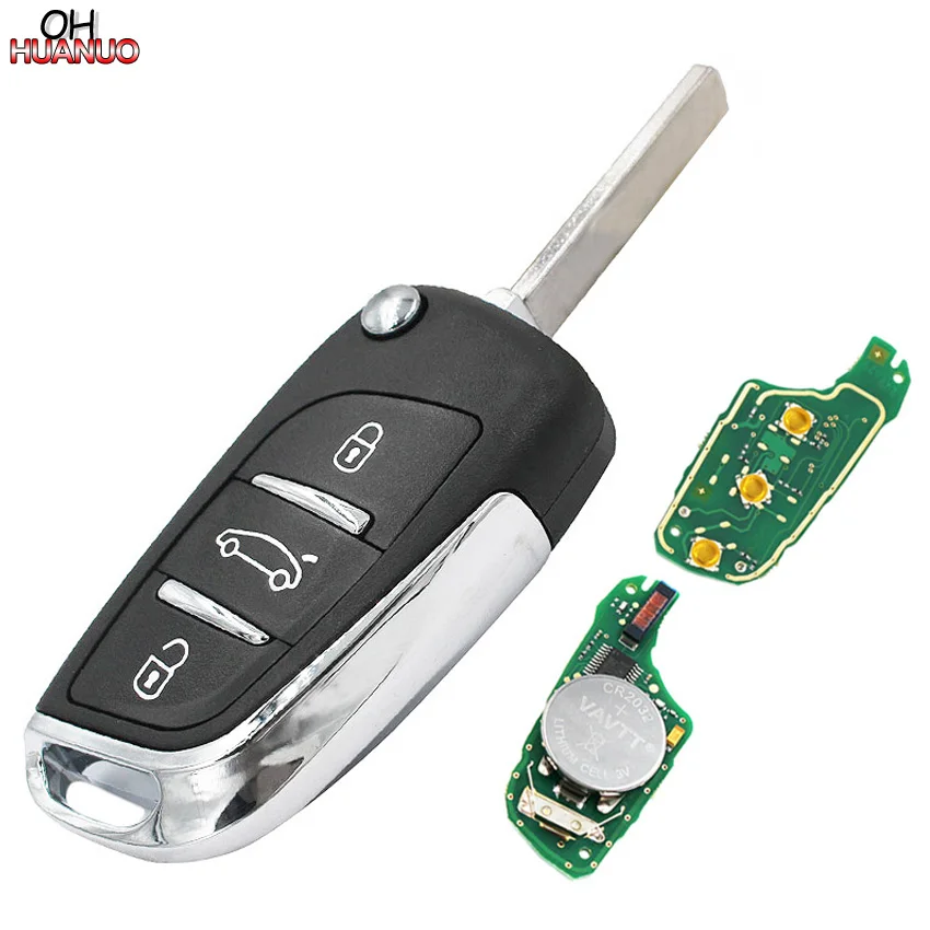 Новый DS стиль 3 кнопки 434 МГц ID46 чип складной ключ для Peugeot 307 407 308 408 VA2 Blade |