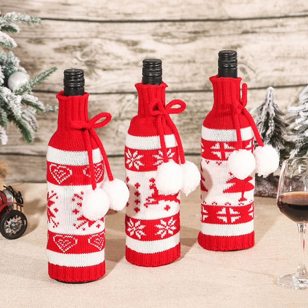

1pcs Navidad Noel Christmas Decor Ornaments Christmas Wine Bottle Cover For Home Xmas New Year Decoration Ornaments 2022