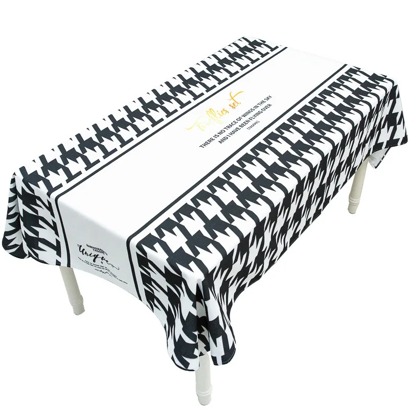 

Modern Simple Houndstooth Tablecloth Waterproof Cotton Linen Table Cloth Rectangular Tablecloth Coffee Table Cloth Thickening ok