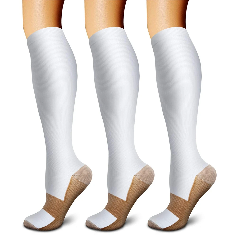 Compression Stocking for Women Thigh High Soft Knee Long Stockings for Unisex Nylon TStretch Stocking Relief Pain 3 Pairs