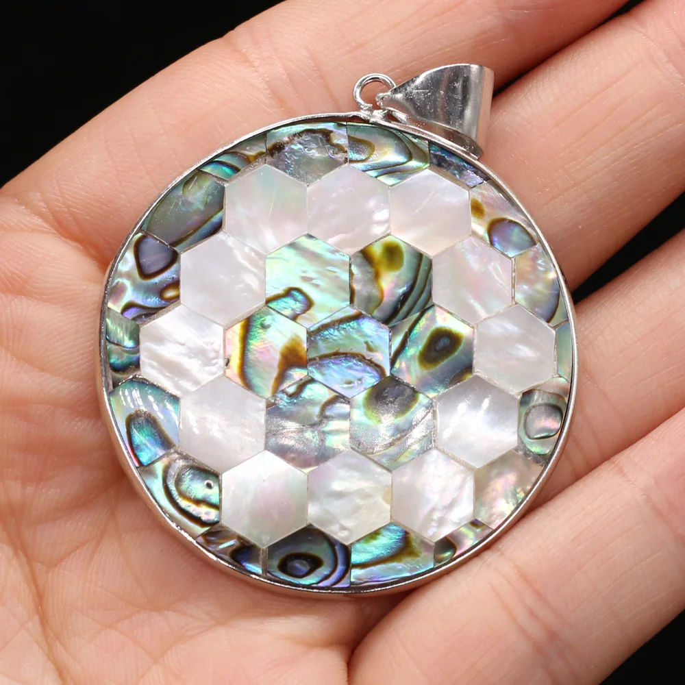 

Natural Shell Pendants High Quality Round Mother-of-pearl Charms for Fashion Jewelry Making DIY Necklace Accessories
