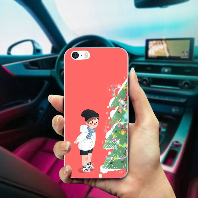 Милый Рождественский и новогодний дизайн для iphone 5 мягкие силиконовые чехлы