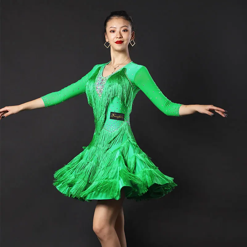 Новинка платья для соревнований по латиноамериканским танцам женщин костюм ча
