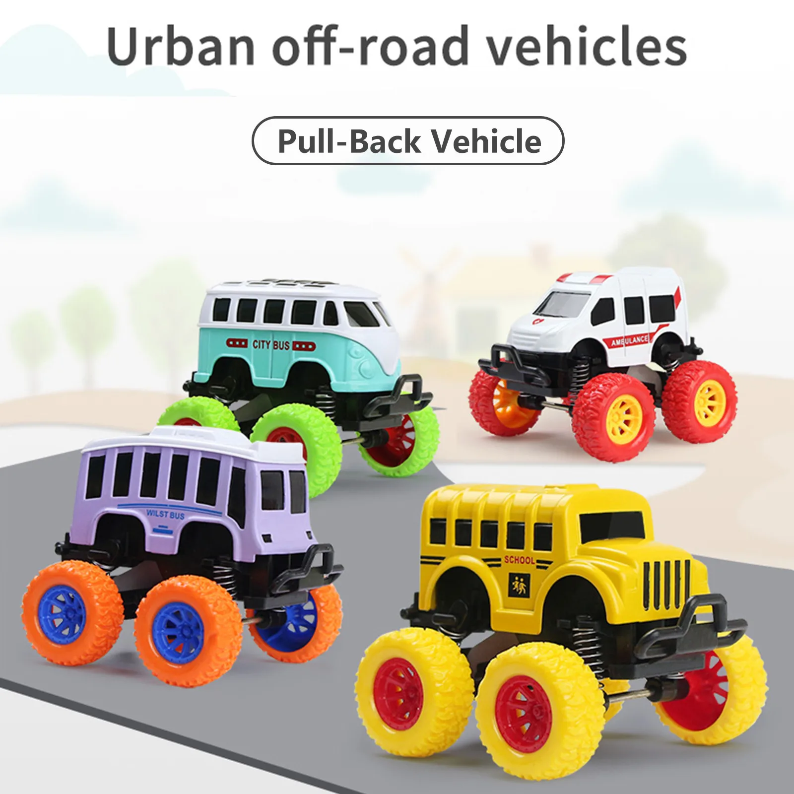 Инерционная машинка из сплава Тяговая городская внедорожная машина детский