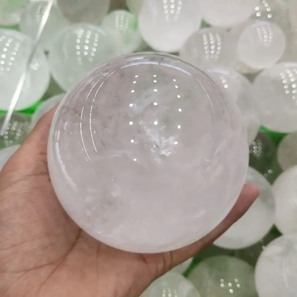 

Natural Clear White Crystal Quartz Sphere Ball Specimen Collection Healing
