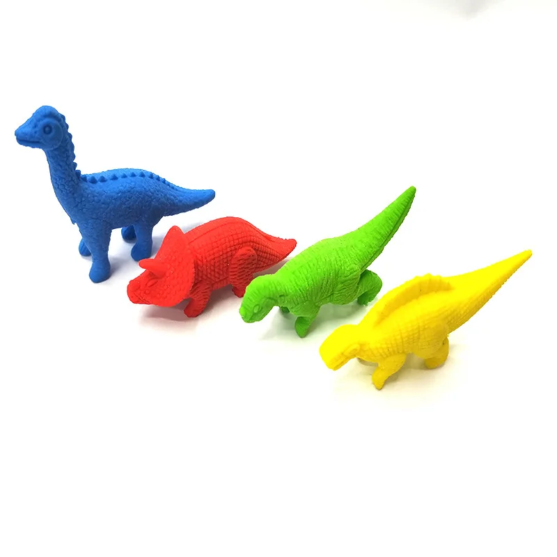 20 pcs creative cute 3D stereo triceratops herbivorous dragon dinosaur modeling eraser novelty erasers Office Supplies