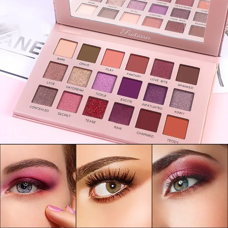 18 цветов блестящие тени для век палитра макияжа матовые мерцающий и Сияющий