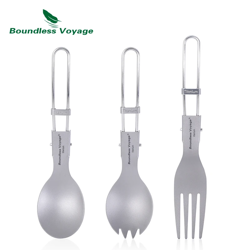 

Boundless Voyage Titanium Camping Folding Fork Spoon Chopsticks Spork Titanium Folding Cutlery Ti1526B