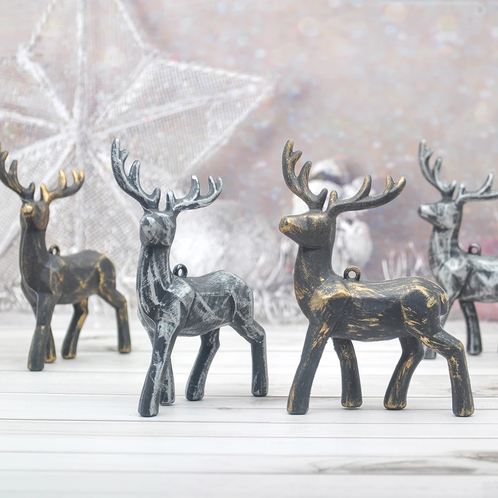 Олень Рождественский олень лось Новогодняя пластиковая подвеска Украшение для