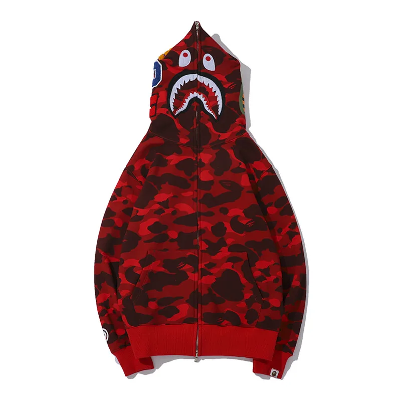 

Japanese streetwear BAPE shark head classic hoodie men and women jackets high quality bape hoodies