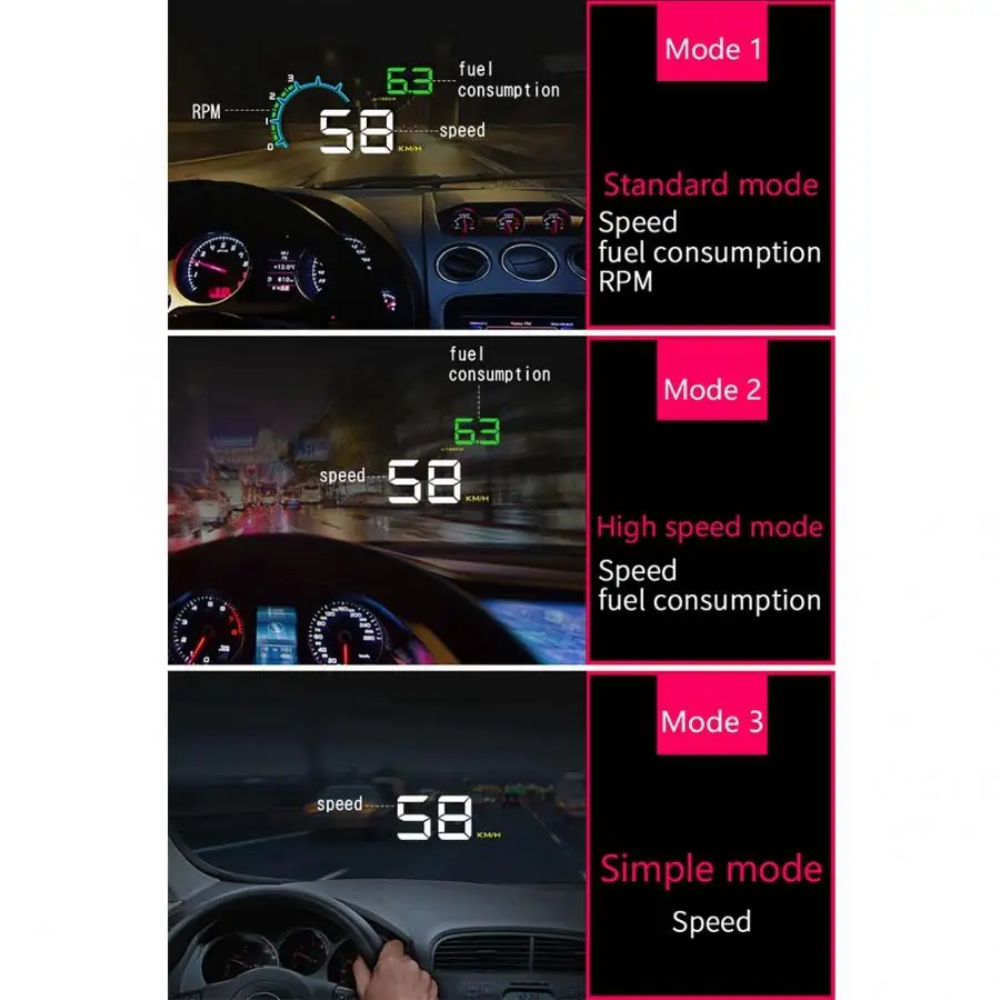 DVR Camera Car Universal 4 inches Display Dash Screen D3000 HUD ODB2 System car accessories | Автомобили и мотоциклы