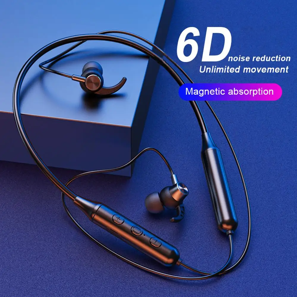 TWS 5 0 беспроводные Bluetooth наушники 6D стерео бас Магнитная Спортивная гарнитура