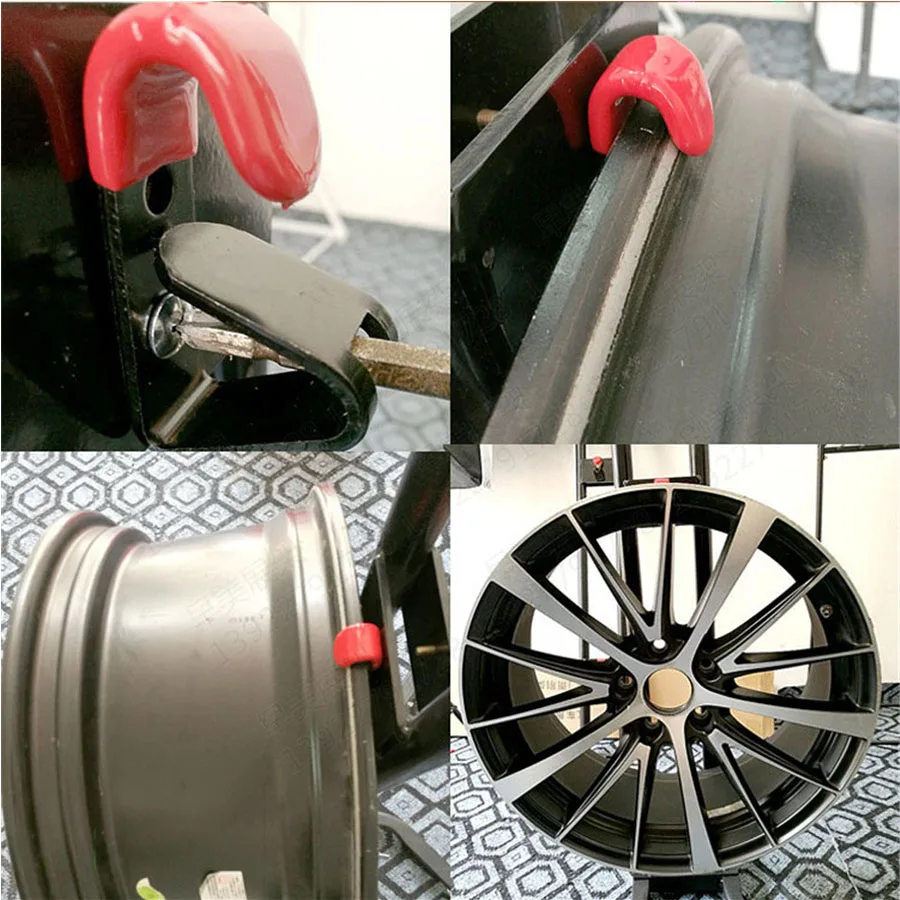 6pcs 35kg Tire Wheel Hub Hook Wheel Shop Display Stand Metal Holder With 12 Sets Expansion screws