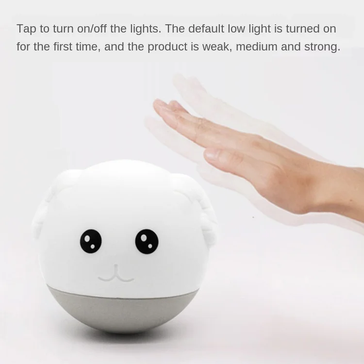 

Creative Sheep Little night light Children's bedroom cartoon silica gel light desktop USB charging colorful atmosphere light