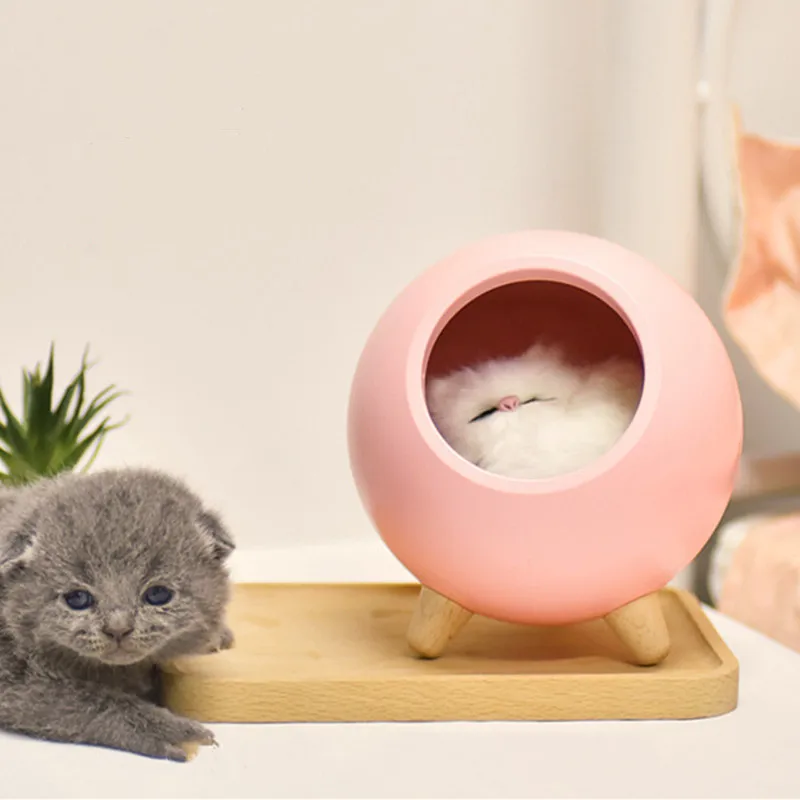 LED Lovely Little Pet House Atmosphere Night Light USB Charging Cat House Touch Dimming Table Lamp Bluetooth Speaker Music Light