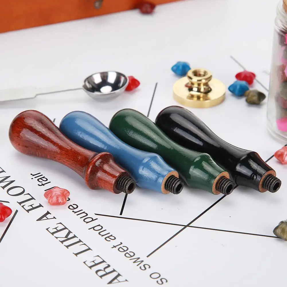 Ретро воск герметизирующий штамп деревянная ручка свадебный пост печать