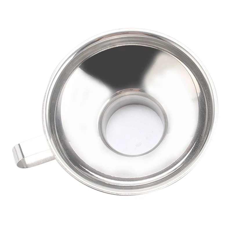 

1PC Stainless Steel Wide Mouth Funnel Canning Hopper Bean Filter Food Pickles Jam Funnel With Handle Household Kitchen Gadgets