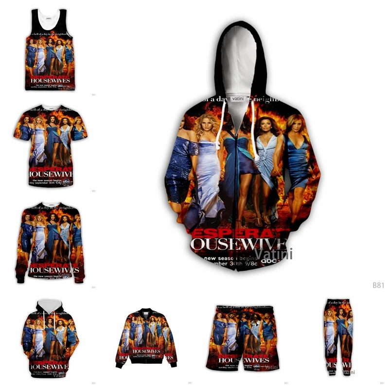 

Fashion Men Women Desperate Housewives 3D Full Print Hoodies Harajuku Zipper Pullover Sweatshirt Unisex Casual Tracksuit Y02