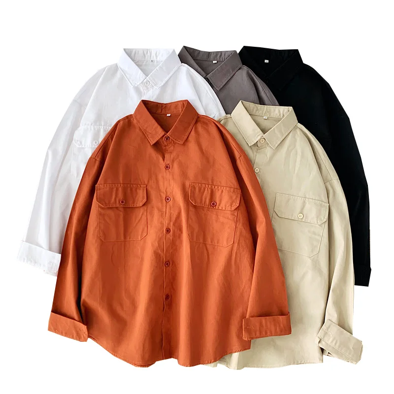 

Duckwaver New Spring Autumn Women Fashion Long Sleeves All-Match Blouse Minimalist Casual Elegant Blouse 2 Pockets Women Shirts
