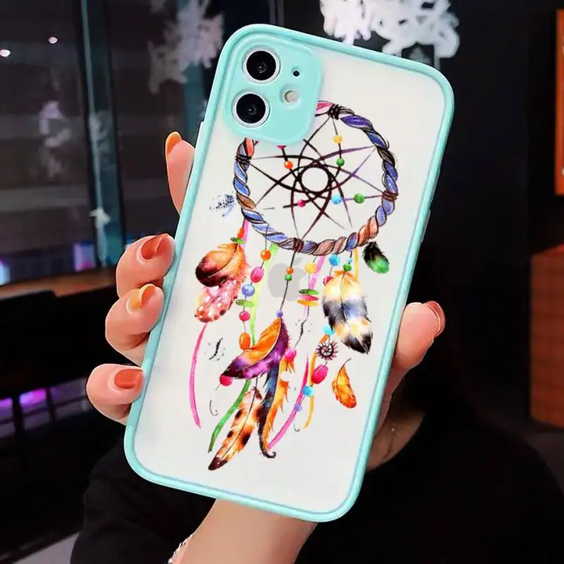 

Dream Catcher corlorful art Phone Case matte transparent For iphone 7 8 11 12 plus mini x xs xr pro max cover
