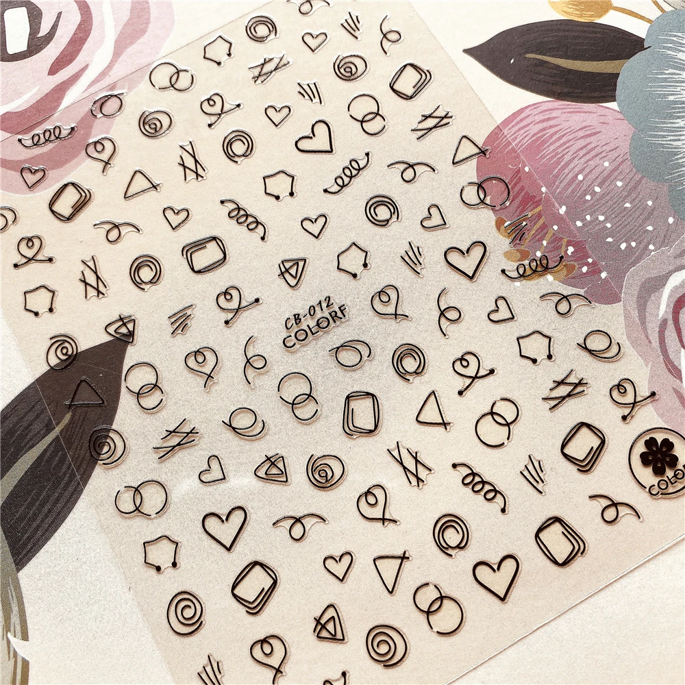 

CB-012 Graphics Heart-shaped 3D Back glue Nail decal Nail sticker Nail decoration Nail art Nail tool Nail ornament