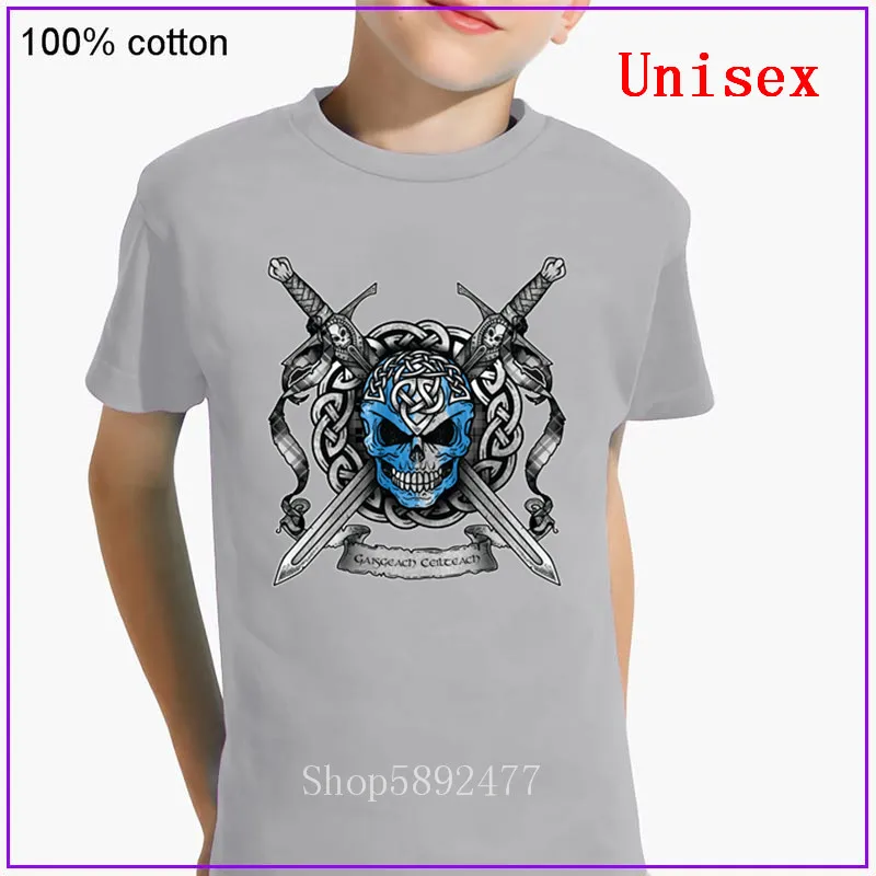 Одежда для мальчиков и девочек с изображением черепа Викинга кельтского воина