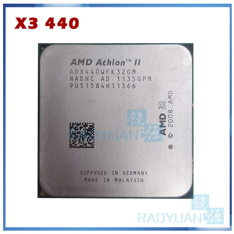 

AMD Athlon II X3 440 X3-440 3GHz Triple-Core CPU Processor ADX440WFK32GM ADX440WFK32GI Socket AM3 938PIN