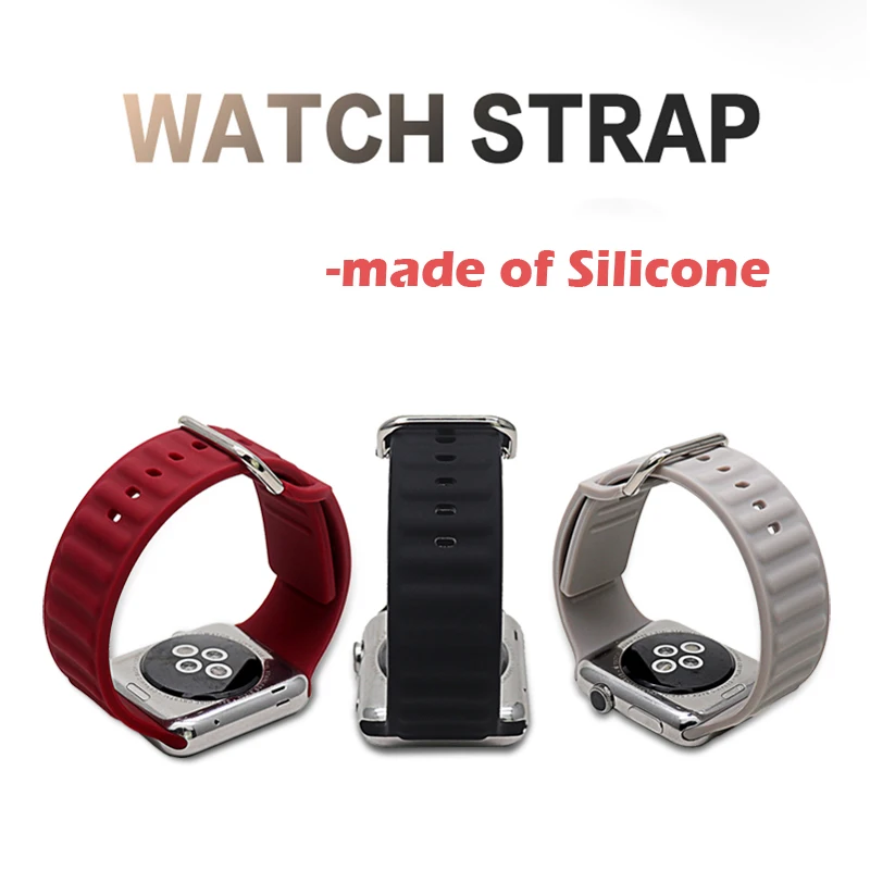 Ремешок силиконовый для Apple Watch Band 45 мм 40 41 38 гелевый волнистый браслет SE Series 6 |