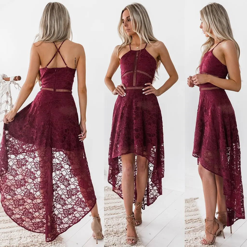 

2021 Dress Suspender Lace Irregular Dress Women