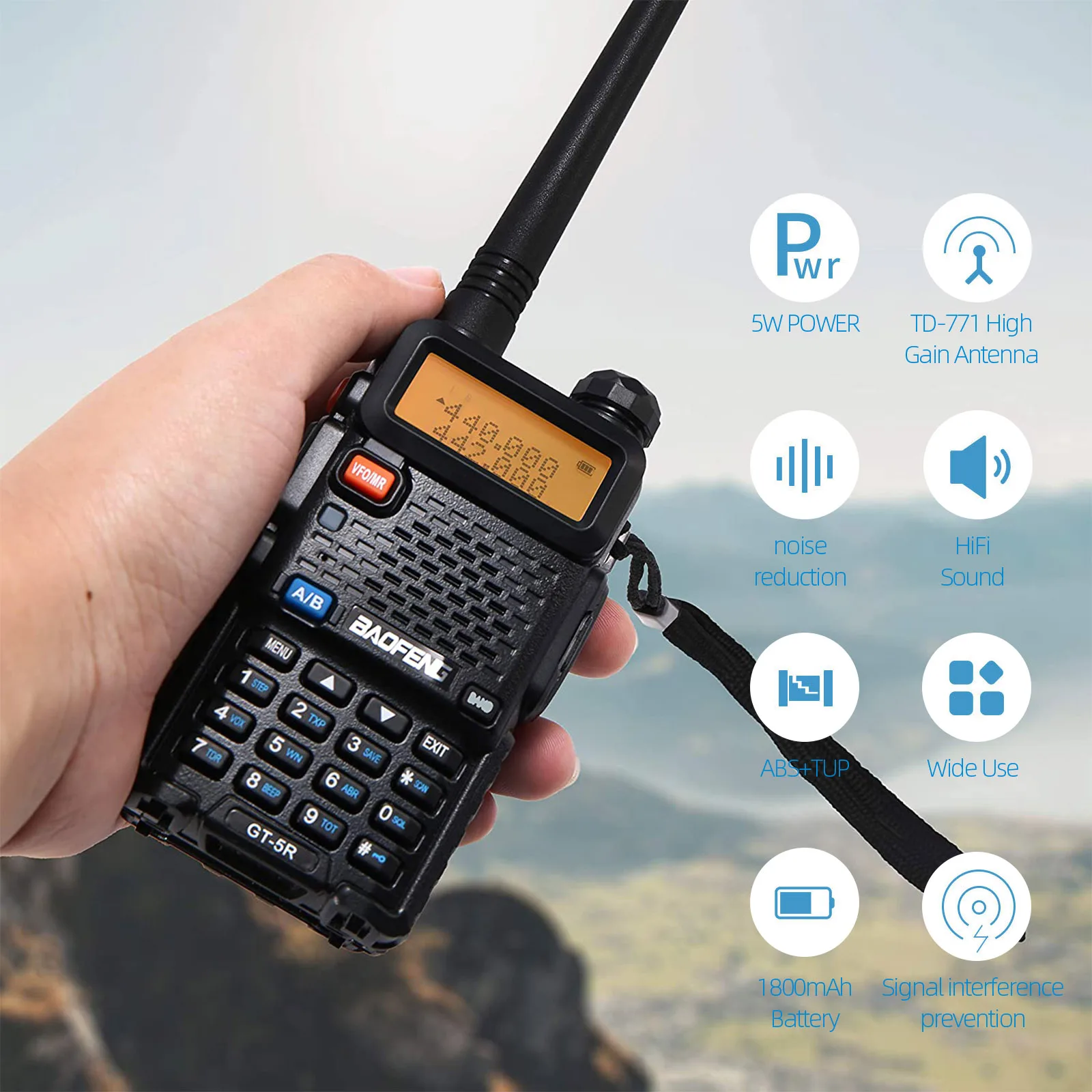 2 шт. 5 Вт UV 5R иди и болтай Walkie Talkie “иди 10 км Baofeng uv5r рация двухстороннее Охота радио