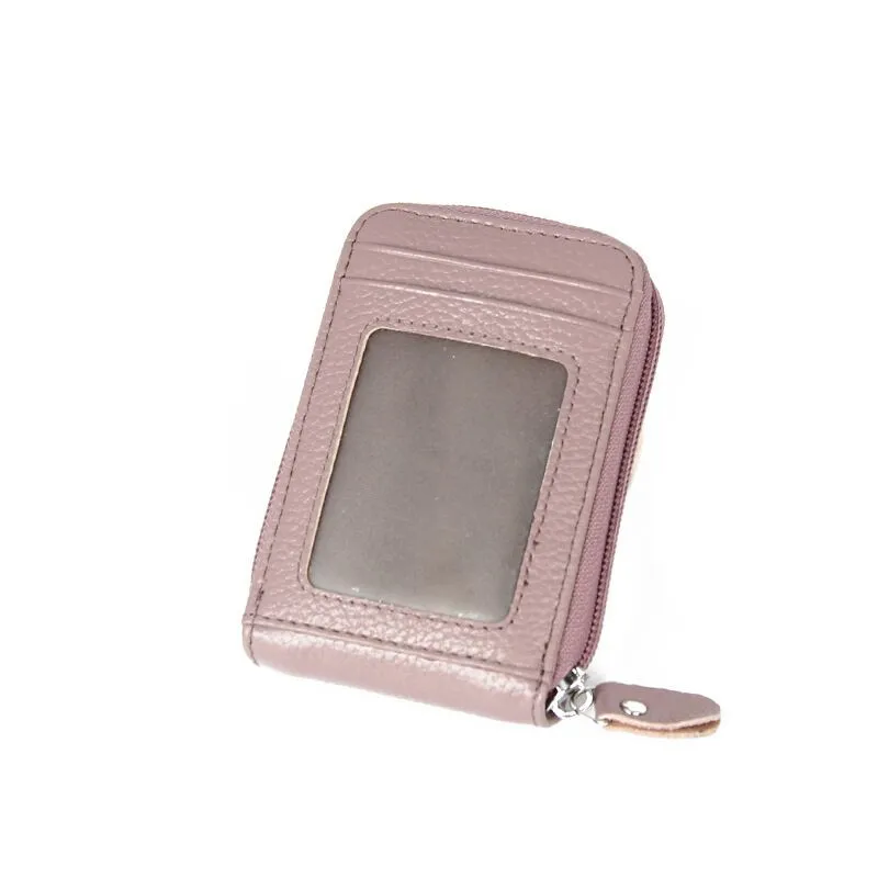 PURPLE Vento Marea RFID блокирующий женский из натуральной кожи кредитный держатель для карт мужской карман на молнии из воловьей кожи мини-кошелек маленькая сумка для ID карт - Цвет: PURPLE