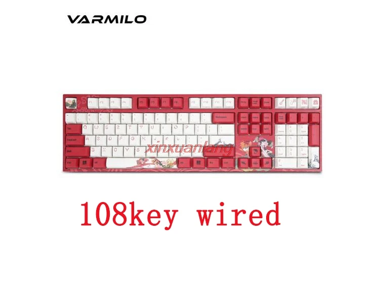 

Механическая клавиатура Varmilo Koi VA108M VA108MC2N/WR2BnGJv-8, Офисная красная клавиатура с 108 клавишами