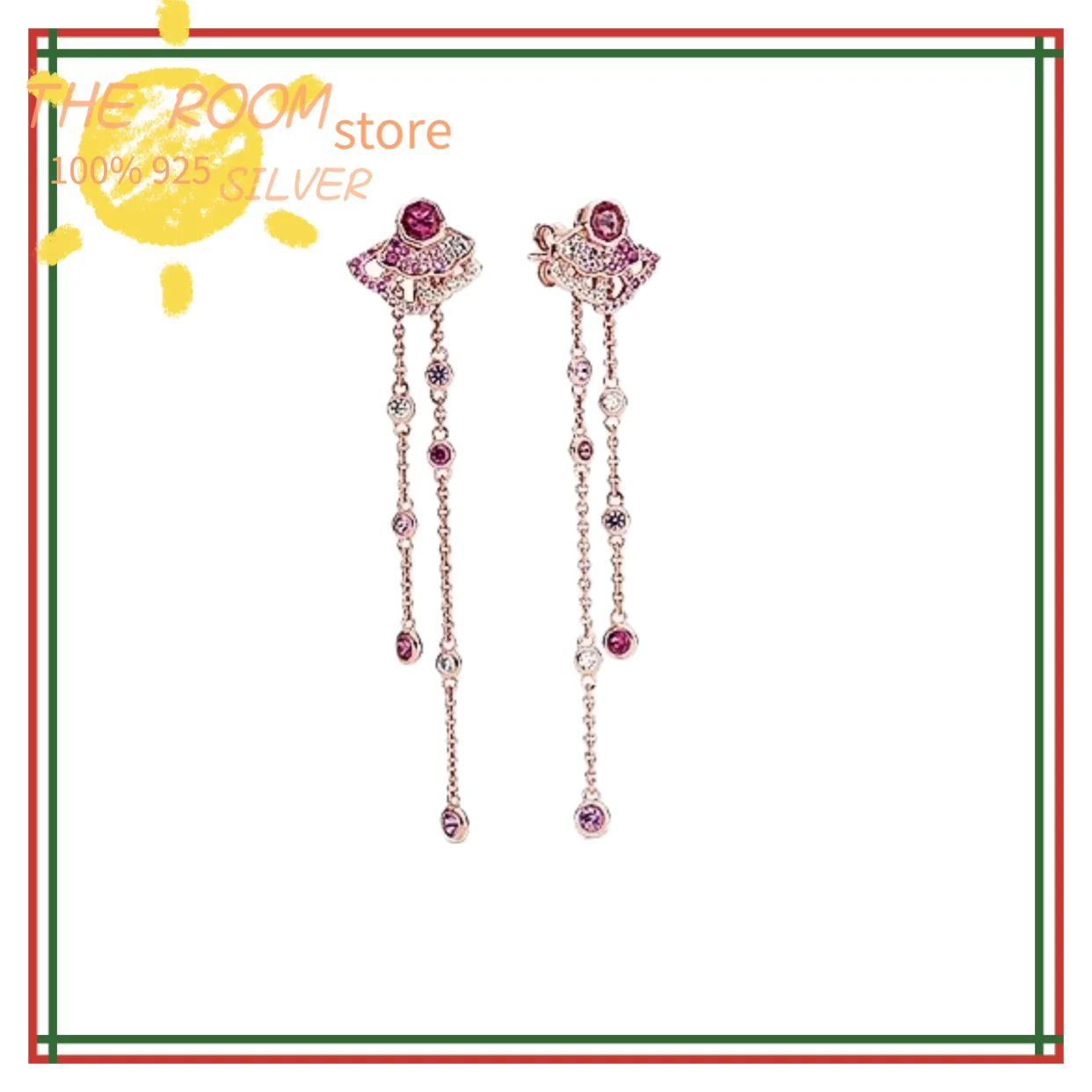 

Summer 2020 new 925 Sterling Silver fan with Tassel Earrings suitable for original Pando CHARM BRACELET WOMEN DIY jewelry