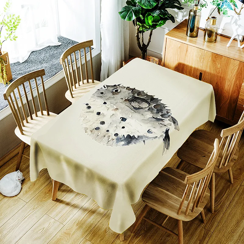 

Printing ink washable decorative household waterproof tablecloth
