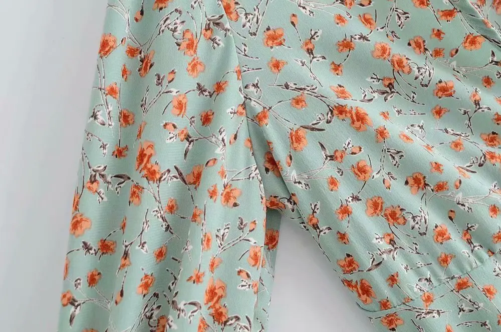 Женское кружевное мини платье с глубоким V образным вырезом и принтом|Женские