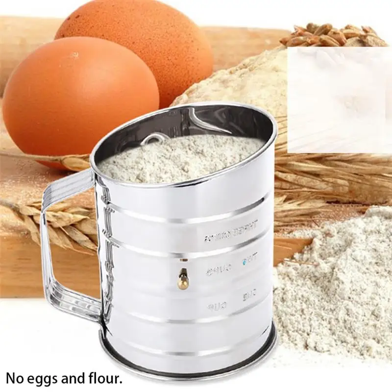 

Flour Sieve Manual Handheld Stainless Steel Flour Sifter Baking Tool Mesh Sieve Hand-Sieved Mesh Strainer Baking Accessories
