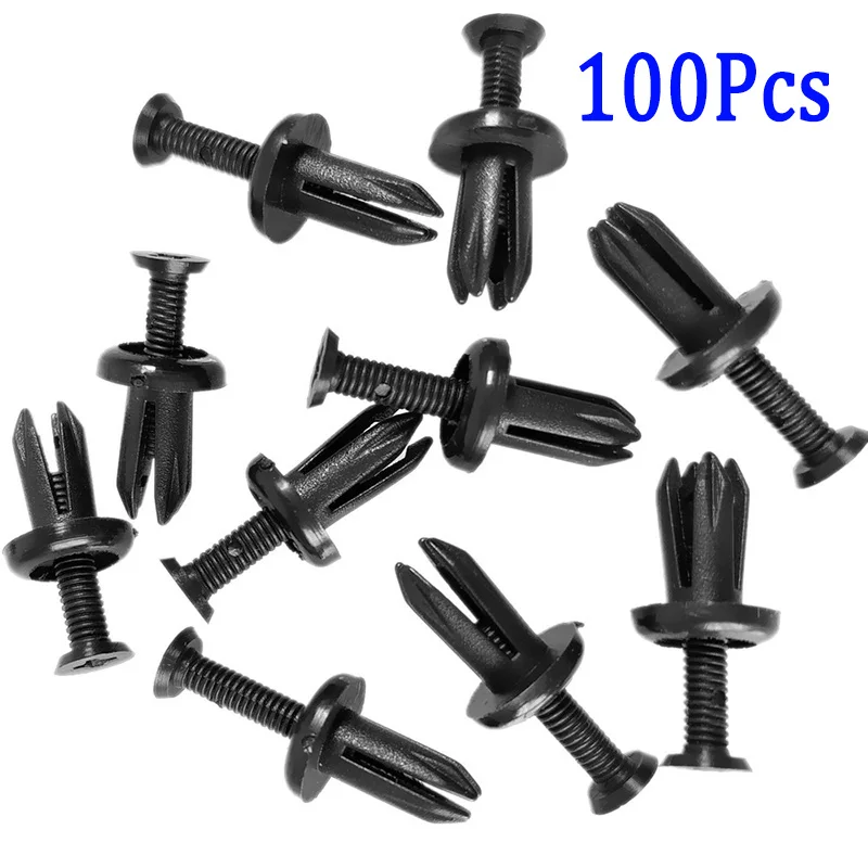 100Pcs 5mm Fastener clips Car Accessory Nylon Auto Ventilated Cover Plat Fender Rivets Push pins Decor Practical | Автомобили и