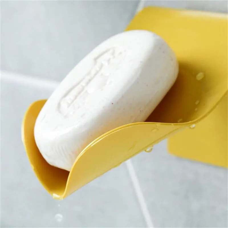 

Wall-mounted Soap Dish Rack Bathroom Drain Soap Holder Tray Organizer Self Adhesive No Drilling Storage Box Bathroom Soap Dishes